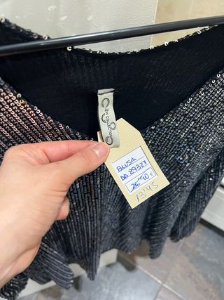 Blusa lentejuelas manga larga