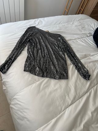 Blusa lentejuelas manga larga