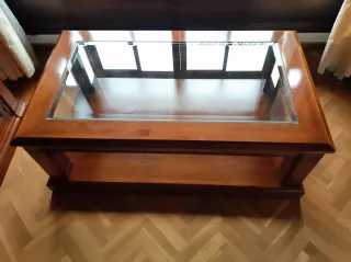 OFERTA!! Mesa de centro madera y cristal