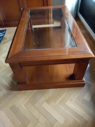 OFERTA!! Mesa de centro madera y cristal