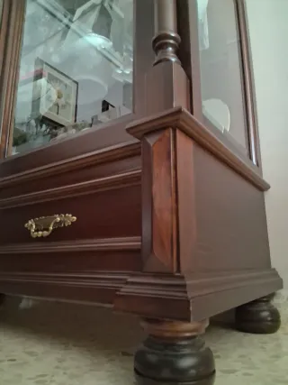 Vitrina Rústica de Madera y Cristal