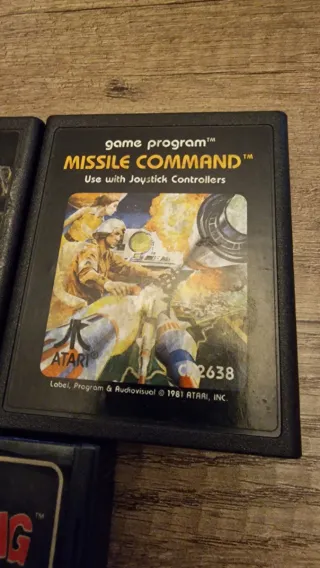 Lote 5 juegos Atari: Missile Command, Pac-Man, Ast