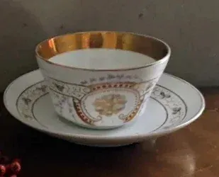Lattiera e tazza stile  Biedermeier fine '800