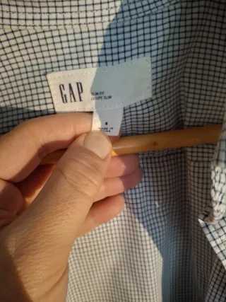 Camisa GAP cuadros vichy gris y blanco