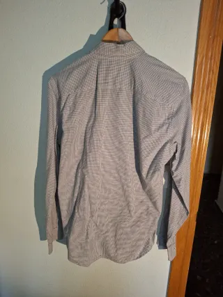 Camisa GAP cuadros vichy gris y blanco