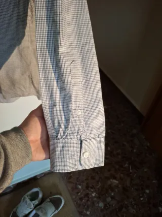 Camisa GAP cuadros vichy gris y blanco