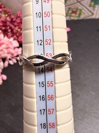 Lujo! Anillo Plata 925 Moissanita Entrelazado