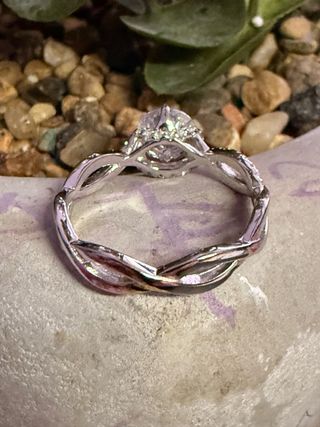 Lujo! Anillo Plata 925 Moissanita Entrelazado