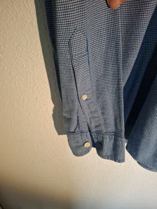 Camisa Hollister cuadros Vichy azul Talla M