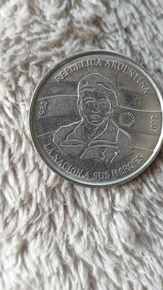 Moneta 2 Pesos Argentina Malvinas 1982-2007