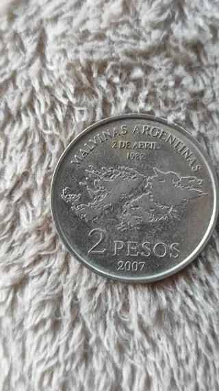 Moneta 2 Pesos Argentina Malvinas 1982-2007