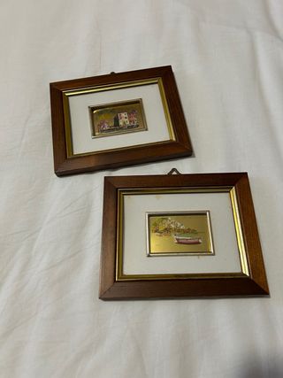 Coppia quadri cromolitografie vintage