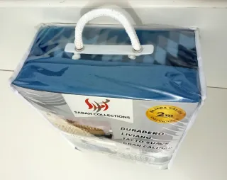 Juego de Cama Térmica 180cm. 3 Piezas/ Azul, gris