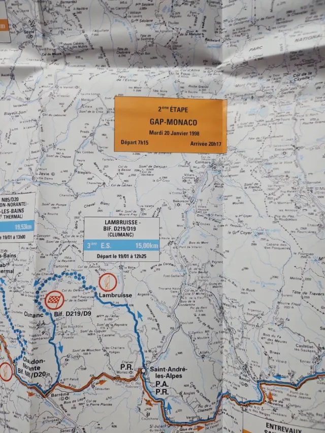 Mapa Michelin Rallye Montecarlo 1998
