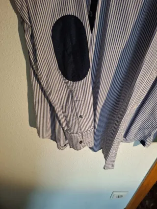 Camisa Massimo Dutti Rayas Azul y Blanca