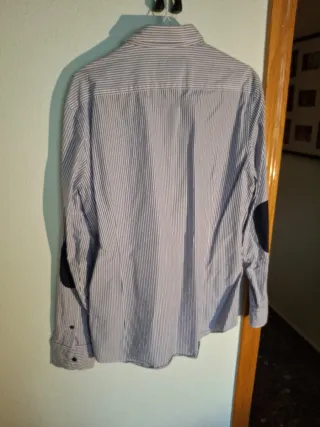Camisa Massimo Dutti Rayas Azul y Blanca