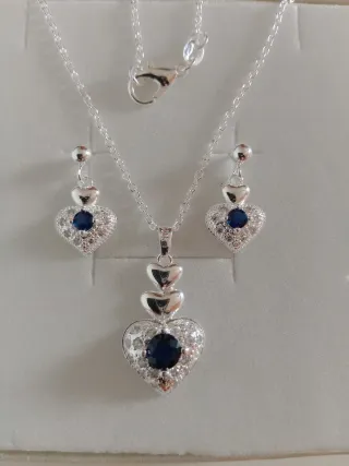 Conjunto Plata 925 Corazón con Circonitas