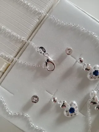 Conjunto Plata 925 Corazón con Circonitas