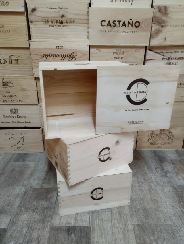 3 Cajas de Madera con Tapa Corredera