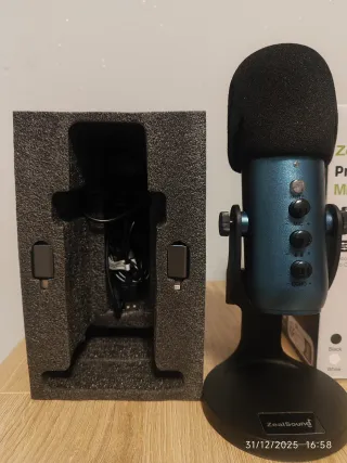 Microfono da tavolo Zealsound K66 per podcast