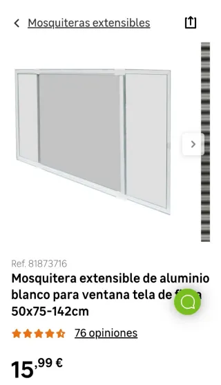 Mosquitera extensible aluminio blanco