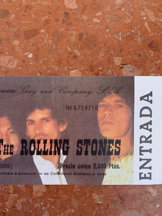 Entrada The Rolling Stones Madrid 1982