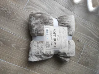 Coperta plaid Soft Home beige/marrone