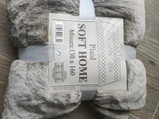 Coperta plaid Soft Home beige/marrone