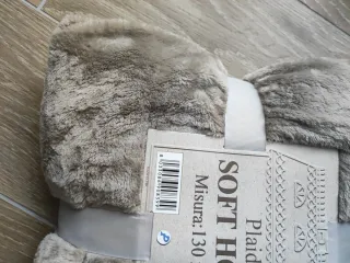 Coperta plaid Soft Home beige/marrone