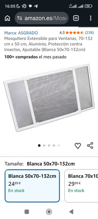 Mosquitera Extensible Aluminio Blanco