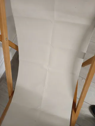 Hamaca tumbona madera y tela beige