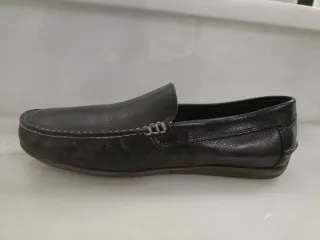 Mocasines Fluchos Piel Negra Hombre