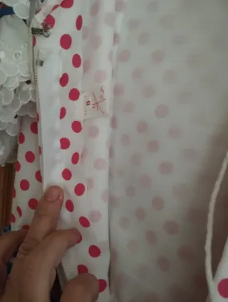 Traje de flamenca rosa, blanco