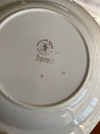 Vajilla Porcelana Francesa Antigua Floral Dorada