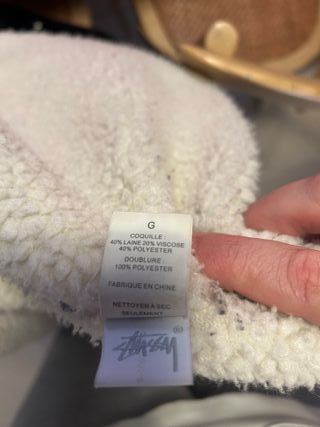 Chaqueta Stussy Negra Borreguito Talla L