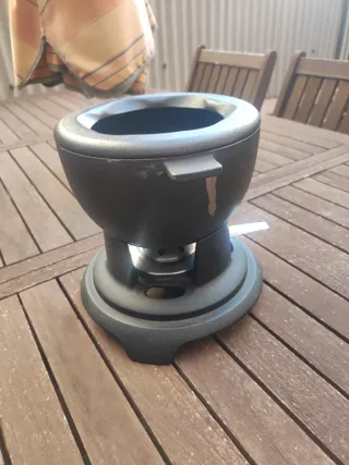 Olla para Fondue en Hierro Fundido esmaltado Negr