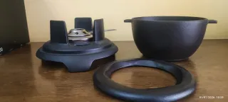 Olla para Fondue en Hierro Fundido esmaltado Negr