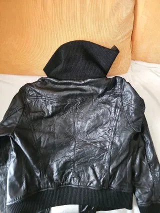 Cazadora cuero mujer negra Talla L