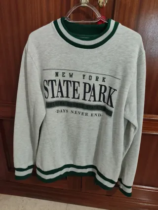 Sudadera Gris y Verde Hombre