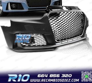 PARAGOLPES DELANTERO AUDI A3 8V 12-16 LOOK RS3 CROMO NEGRO