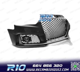 PARAGOLPES DELANTERO AUDI A3 8V 12-16 LOOK RS3 CROMO NEGRO