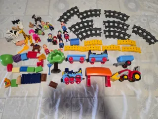 Playmobil infantil: tren, animales y figuras