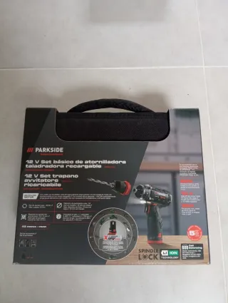 Taladro Atornillador Parkside 12V 2 baterías