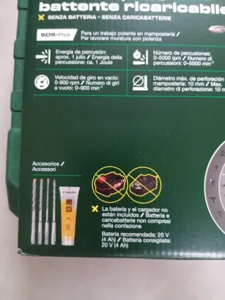 Parkside 20V Martillo Perforador Recargable