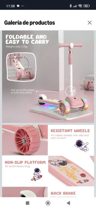 Patinete musical infantil 3 ruedas