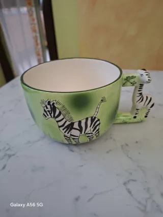 Tazza in porcellana a tema zebra