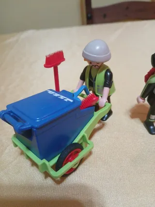 Set Muñecos Playmobil Bomberos y Basurero