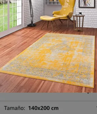 Alfombra moderna amarilla 140x200 cm
