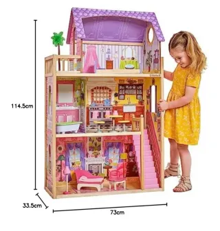 Casa di bambole in legno per Barbie