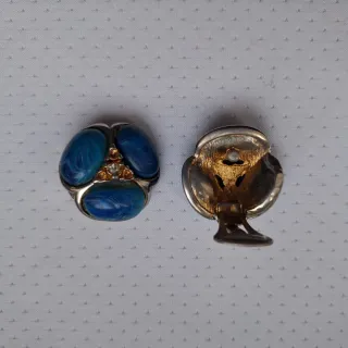 Orecchini vintage blu e oro
